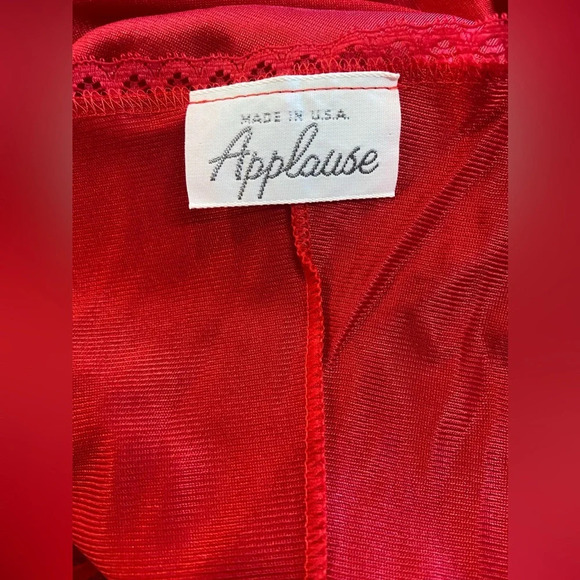 APPLAUSE Vintage Red Lace High Cut Teddy 80s 90s Size 34 Made in the USA NWOT - Picture 7 of 11